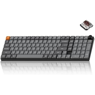 Keychron K17 Max 96% Layout QMK/Launcher Ultra-Slim Wireless/Type-C Wired Mechanical Keyboard with White LED Backlit, Low-Profile Gateron Mechanical Brown Switch Compatible with Mac Windows Linux