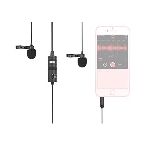 BOYA BY-M1DM Micrófono Dual de Solapa con Clip Cover