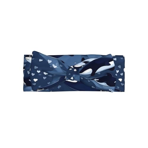 WZYCWB Diadema de ballena asesina azul con lazo para bebé, accesorio elástico para el pelo, adecuada para bebés de 0 a 6 meses, regalo muy significativo