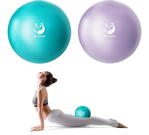 Image of Slim Panda Pilates Ball, 9 Inch Small Exercise Ball, Anti Burst Mini Yoga Ball for Stability, Workout, Barre, Core Strength, Physical Therapy, Balance, Stretching