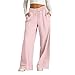 Linen Pants for women palazzo boho Pants Summer 2026 womens cotton Linen Wide Leg pants high waisted gaucho petite womens plus size Beach gauze Pant maternity Flowy Lightweight Capris Light Pink