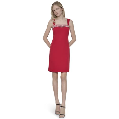Mini robe col carré DKNY haut de gamme avec détails Hotfix