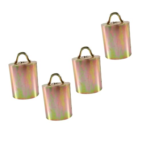 Yardwe 4Pcs Galvanized Alloy Cattle Bells Loud Farm Animal Bells with Retro Design for Sheep Cow Horse for Decoration Unique