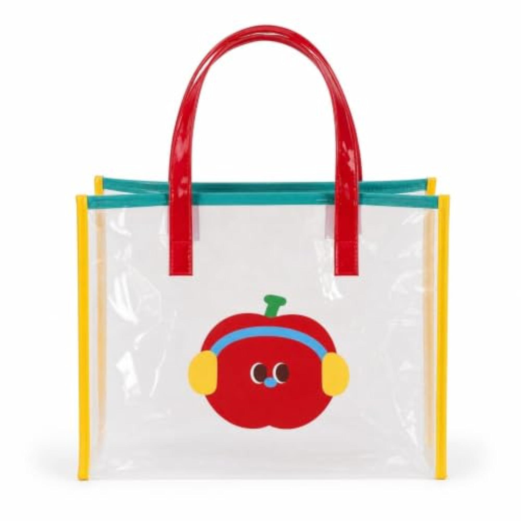 Structured Transparent Jelly Tote Bag with Graphics