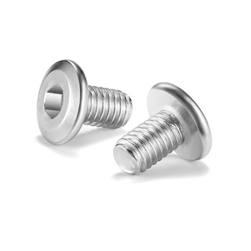 Tornillos M8 inoxidables hexagonales de cabeza plana y rosca completa de 10 mm, 10 unidades