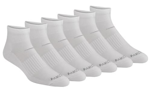 Image of Saucony Men's Rundry Mesh Ventilating Comfort Fit Performance Quarter Socks (6, 12 Pairs)