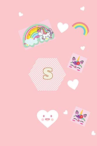 S: initiale alphabet monogram letter S cute and pink journal for girls and woman students school for Writing & Note Taking 6×9 inches 100 blank lined pages