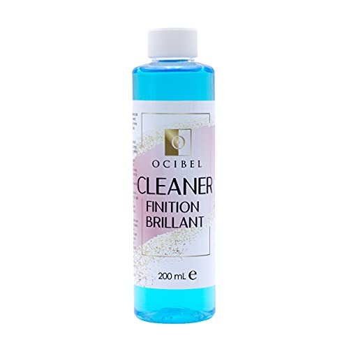 Ocibel - Cleaner nettoyant dégraissant ongles. Élimine toutes traces de Gel et Vernis UV. Offre meilleure adhérence avant la pose et des ongles nickels à la dépose. Teinte bleue et finition brillante