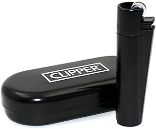 Rose Gold Metal Clipper Lighter With Embossed Chrome Box (Black)