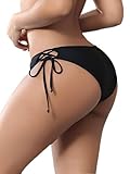 WODECASA Period Swimwear for Women Teens Grils Black Leakproof Swim Bottoms Side Tie Menstrual Swimsuit Bottoms
