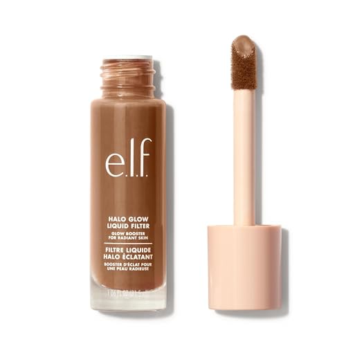 e.l.f. Halo Glow Liquid Filter, Teint-Booster für einen strahlenden, weich fokussierten Blick, mit Hyaluronsäure, vegan und frei von Tierversuchen, 6 Tan/Deep