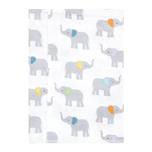 Image of Hudson Baby Unisex Baby Flannel Burp Cloth 7pk, Teal Elephant, One Size