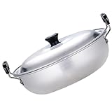 TOMETURE Aluminium Ramen Topf 22cm mit Deckel Dicker Kleiner Nudeltopf Leichter Kochtopf für Camping und Zuhause