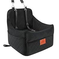 GL GLENSLAVE Hunde-Autositz für kleine/mittlere Hunde, Hundeautositz mit Dicker Polsterung unter 35 Pfund, Abnehmbarer, waschbarer Autositz für Haustiere (schwarz)