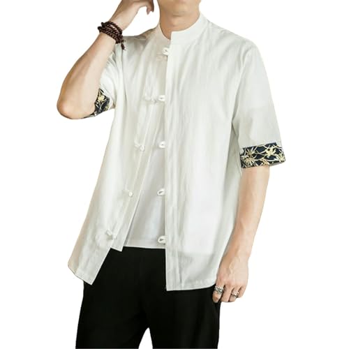 Chemise d'été à manches courtes pour homme en coupe ample