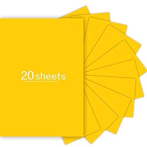 20 Sheets Yellow Cardstock 8.5 x 11in, 250gsm/92lb Thick Yellow Craft Paper for DIY Arts, Cards Making, Invitations, Stationery Printing, Scrapbook Supplies
