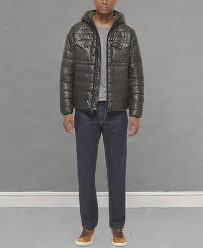 Image of Water Resistant Performance Stretch Hooded Puffer Jacket