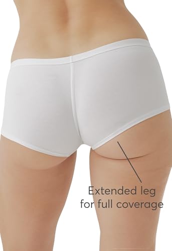 Pact Women's Organic Cotton Boy Shorts Underwear, Full Coverage Low Rise Panties, 2 Pack2