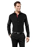 cuello Kent, ballenas removibles en el cuello (ballenas de recambio están incluidos sin cargo), manga larga, mangas con tapeta con botones, puños ajustables, puño abotonado, El puño variable (puño deportivo ajustable con función variable) hace que esta camisa sea especialmente versátil. Se puede abrochar de la manera normal (2 botones para ajustar el ancho) o usar con gemelos (2 ojales para gemelos).