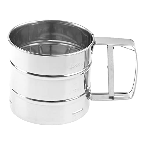 YIZITU Tamiz mecánico de malla de harina de acero inoxidable para hornear herramienta de cocina fina