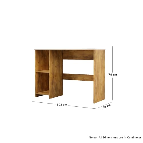 Image of Bniture Wooden Study Table for Home | Engineered Wood Study Table with 2 Storage Shelf | Multi Purpose Computer Desk for Writing & Study | Laptop Table for Study Room | Giant Wood & Frosty White