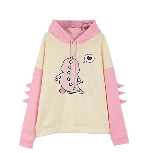 Kapuzenpullover Damen Little Dinosaur Hooded Sweater Lässiges,...