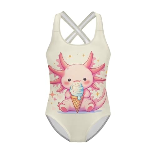 Image of WELLFLYHOM Girls Bathing Suits Size 5-14 One Piece Cross Back Swimsuit Sleeveless Full Coverage Swimwear for Beach Swimming