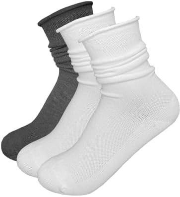 Doitall 3 хос эмэгтэй өнхрөх топ оймс Slouch Cotton Crew оймс, оёдолгүй хуруутай, нимгэн оймс