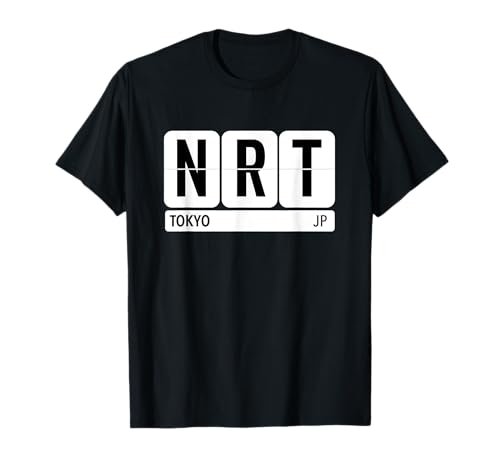 NRT Tokio Japan Travel Souvenir Texto Negro Camiseta