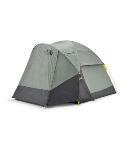 The North Face Wawona 4 Tent | Four-Person Camping Tent, Water Repellent, Spacious & Easy to Set Up, Attached Vestibule Area, Agave Green/Asphalt Grey, One Size