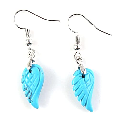 ZXCM Naturel sculpté Cristal Reiki Pierre Boucle d'oreille Lapis Lazuli améthystes d'ange Aile pangle Hall Goutte Boucles d'oreilles Femmes Cover