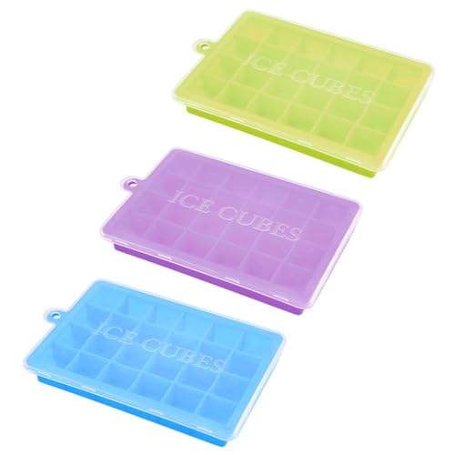 Molde para cubitos de hielo de silicona 3 piezas con tapa miniatura 1