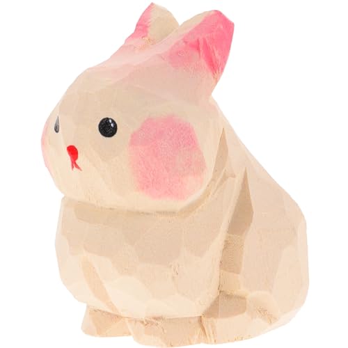 NOLITOY 木製精巧うさぎ置物 イースターウサギクラフト デスクトップ装飾 家 オフィス用贈り物