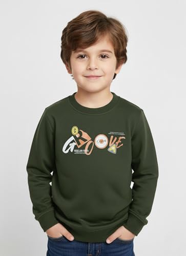 Image of Mack Jonney Boys Printed Fleece Sweatshirt - Warm Winter Pullover for Kids -M5367