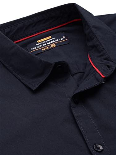 Image of The Indian Garage Co Men Slim Fit Solid Full Sleeves Cutaway Collar Casual Shirt