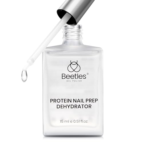 Beetles Nail Dehydrator 15ml Protein Prep for Gel Nail Polish Upgraded Formula 2 in 1 Nail Bond Air Dry No Lifting HEMA Free & Acid Free for False Nail Tips Acrylic & U V Gel Gifts for Wom