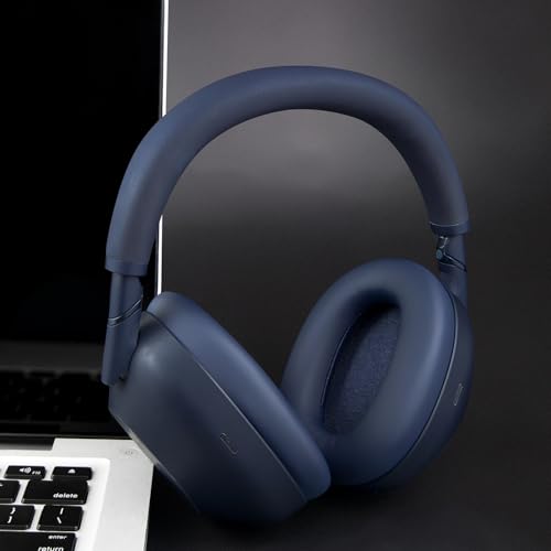 Image of SOULWIT Earpads Replacement for Sony WH-1000XM6(WH1000XM6) Noise Canceling Headphones, Ear Pads Cushions with Soft Protein Leather and High-Density Memory Foam - Midnight Blue