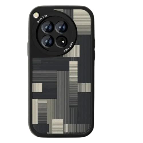 Image of MILLION CASES Back Cover Case for OnePlus 12R Soft TPU Shockproof Protective Classic Pattern Leather Case(Black)