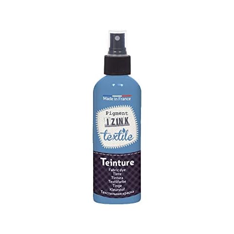 Aladine - Izink Spray Textile Dye - Decorative Textile Ink - Easy Application - Made in France - 80 ml Spray Bottle - Sky Clear Blue Color Cover