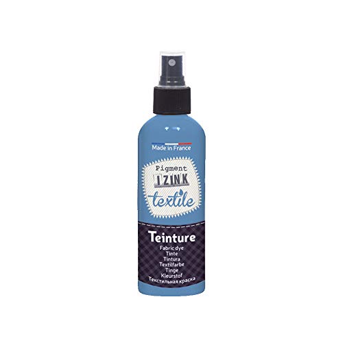 Aladine - Izink Spray Textile Dye - Decorative Textile Ink - Easy Application - Made in France - 80 ml Spray Bottle - Sky Clear Blue Color