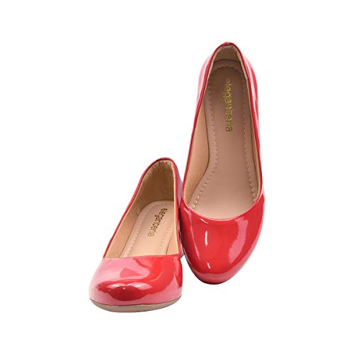 Sapatilha Feminina Scarpin Bico Redondo Eleganteria Tamanho:35;Cor:Vermelho