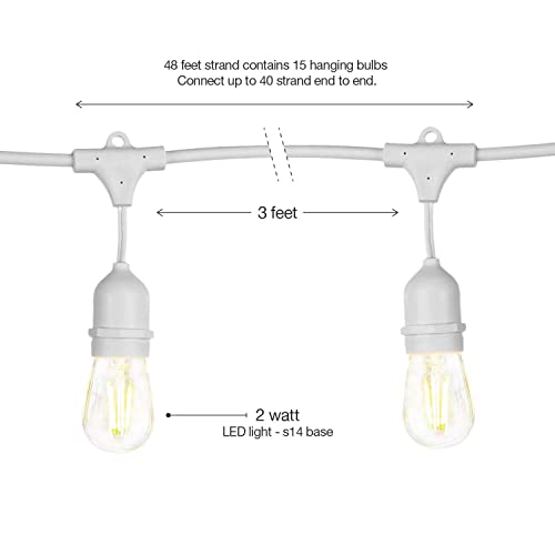 Guirlande lumineuse extérieure E27 extensible 500m câble blanc 10 LED