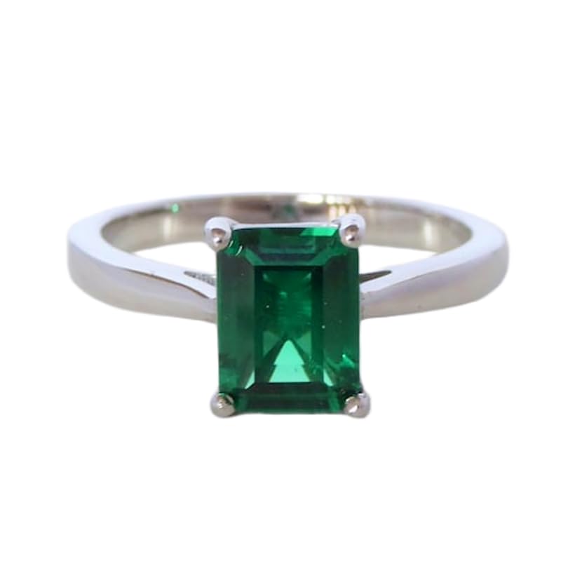 Bague émeraude naturelle verte argent 925 anneau diamant LK_DHR_0233