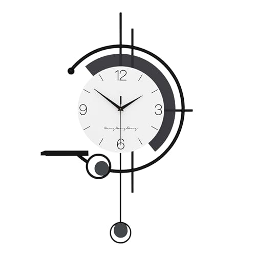Moderno orologio da parete minimalista senza ticchettio, orologio silenzioso con pendolo, stile nordico decorativo creativo, orologio da parete per decorazione, orologio da cucina per soggiorno 36 x