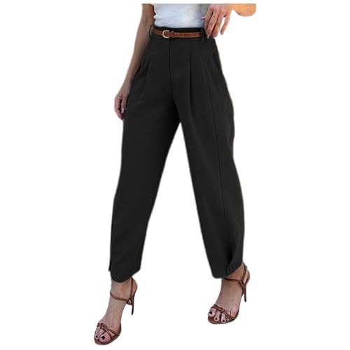 Pantalon large femme taille haute élégant et fluide pour le bureau