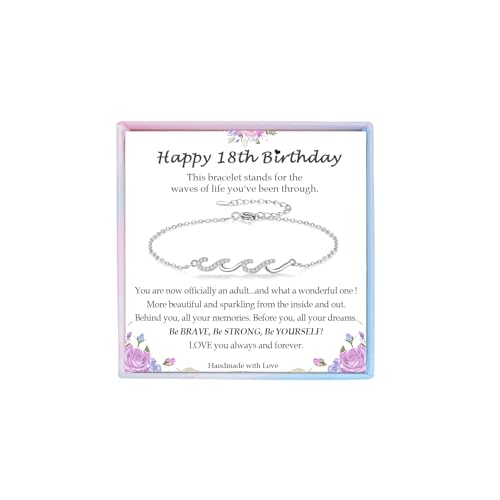 Image of Gifts for Women Christmas Birthday, Silver Wave Bracelets for Woman Mom Wife Grandma Daughter Granddaughter Friend Sister, The Waves of Life We've Through Together Mothers Day Graduation Gift