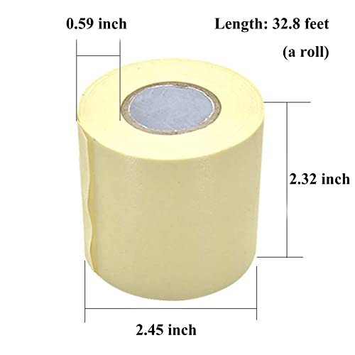 Image of 2Pcs Pipe Wrapping Tape, Non-Adhesive Pipe Tapes for Air-Conditioner, Insulation Pipe Wrapping Tape Tube Protective Wrapping Tapes Air Conditioning Outside Machine Cable Tie Strap 2.32 inch Width (Yellow)