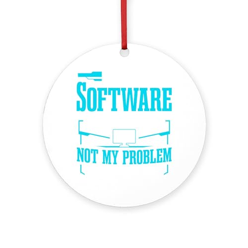 CafePress Funny Retired Software Engi Round 4" MDF Holiday Ornament
