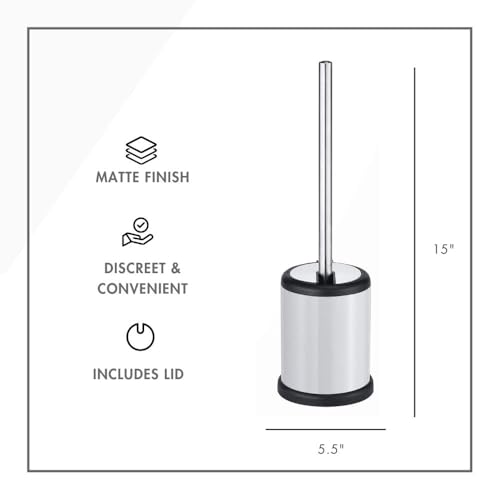 Image of ToiletTree Products Toilet Brush with Lid (White 2 Pack)
