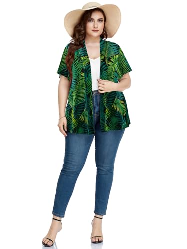 Image of LARACE Short Sleeve Cardigans for Womens Summer Tops Casual Plus Size Open Front Lightweight Cover Up